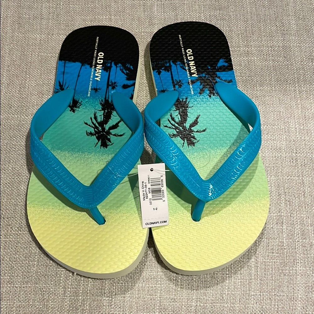 Old Navy Tropical Flip Flops